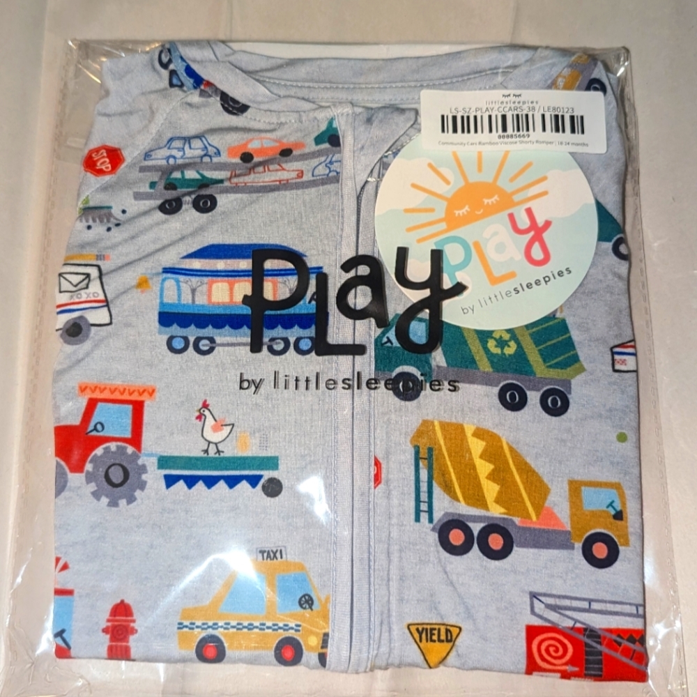 Little Sleepies Community Car Shorty Romper NEW NWT NIB